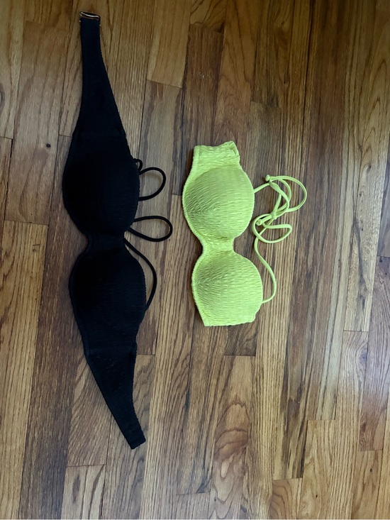 Victoria's Secret Other - Victoria's Secret Black and Neon Yellow Bandeau Bikini Tops
